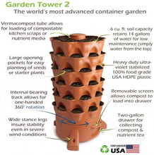 Load image into Gallery viewer, Garden Grow Tower 2 Terra Cotta With Caster Wheel Kit Combo