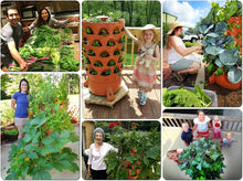 Load image into Gallery viewer, Garden Grow Tower 2 Terra Cotta With Caster Wheel Kit Combo